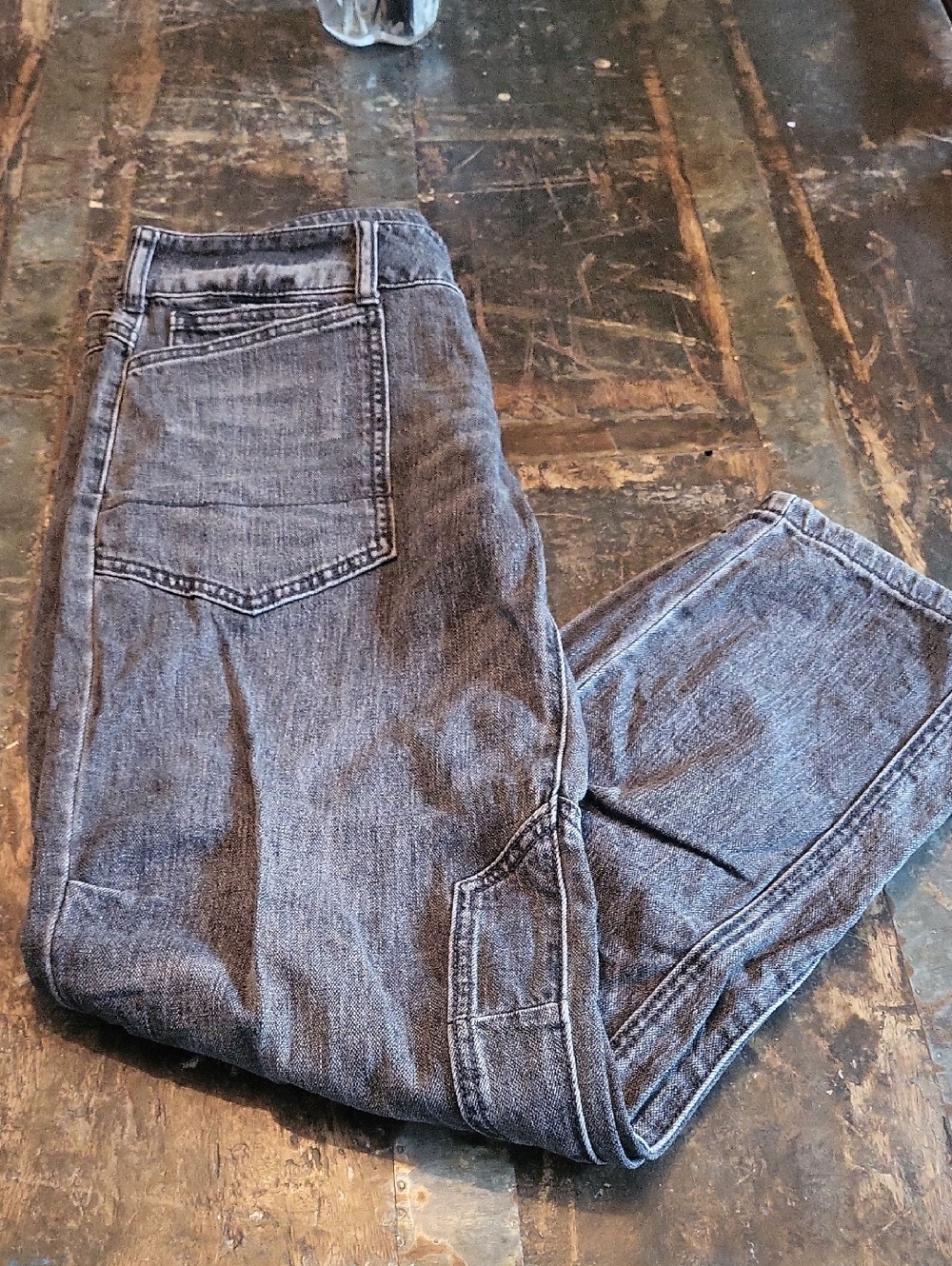 Pilcro Women's Straight Leg Washed Charcoal Jeans